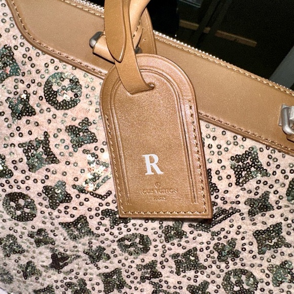 Pre-owned Khaki Brown Sequin Monogram Lt. Edition Sunshine Express Speedy Bag - Picture 5 of 16